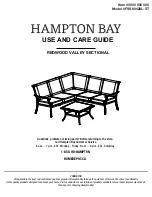 Preview for 1 page of HAMPTON BAY REDWOOD VALLEY SECTIONAL Use And Care Manual