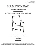 HAMPTON BAY ROCK CLIFF STEEL WICKER FRS81146-2PK Use And Care Manual предпросмотр