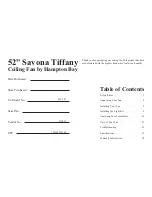 Предварительный просмотр 2 страницы HAMPTON BAY Savona Tiffany Owner'S Manual