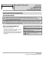 Preview for 10 page of HAMPTON BAY SOUTHAMPTON FRS50190-ST Use And Care Manual