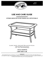 Preview for 1 page of HAMPTON BAY SPRING HAVEN PATIO RECTANGULAR COFFEE TABLE Use And Care Manual