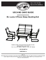 Preview for 1 page of HAMPTON BAY St. Lucia 4 Piece Deep Seating Set... Use And Care Manual