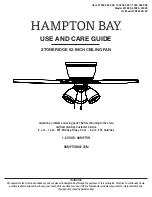 HAMPTON BAY STONERIDGE 51823 Use And Care Manual preview