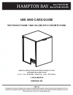 Preview for 1 page of HAMPTON BAY TANK HOLDER Use And Care Manual