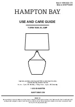 HAMPTON BAY TURIN HDP15309 Use And Care Manual preview