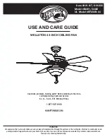 HAMPTON BAY WELLSTON EF200B-44 Use And Care Manual preview