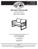 Preview for 1 page of HAMPTON BAY WEST PARK LOVESEAT 501.0602.000 Use And Care Manual