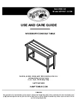 Preview for 1 page of HAMPTON BAY WOODBURY DY9127-3-CON Use And Care Manual