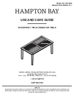 Preview for 1 page of HAMPTON BAY WOODFORD FRN-801820-D-1 Use And Care Manual