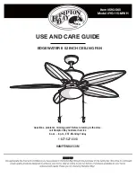 Preview for 1 page of HAMPTON BAY YG115-MWH Use And Care Manual