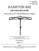 Preview for 1 page of HAMPTON BAY YJAUC-171L-C Use And Care Manual