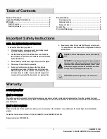 Preview for 2 page of HAMPTONBAY A210012400 Use And Care Manual