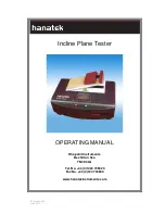 Hanatek Incline Plane Tester Operating Manual предпросмотр