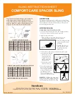 Handicare Comfort Care Spacer Sling 8E4200 Instruction Sheet preview