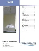 Предварительный просмотр 1 страницы Handicare PRISM MEDICAL P600 Owner'S Manual