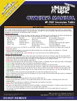 Hang ups Teeter EP-950 Owner'S Manual preview