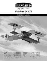 Hangar 9 fokker D.VII Assembly Manual preview