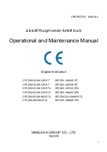 HANGCHA CPCD25-XW33C-RT4 Operational And Maintenance Manual preview