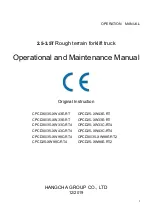 HANGCHA CPCD30/35-XW43E-RT Operational And Maintenance Manual preview