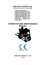 HANGCHA CPD10-A Operation And Maintenance Manual preview