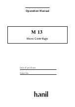 Preview for 1 page of Hanil M 13 Operation Manual