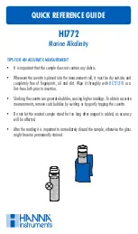 Предварительный просмотр 1 страницы Hanna Instruments Checker HI772 Quick Reference Manual