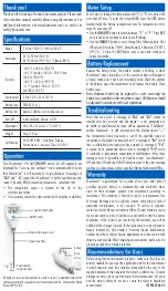 Preview for 2 page of Hanna Instruments Checktemp HI98501 Instruction Manual