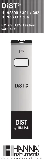 Hanna Instruments DiST 3 User Manual предпросмотр