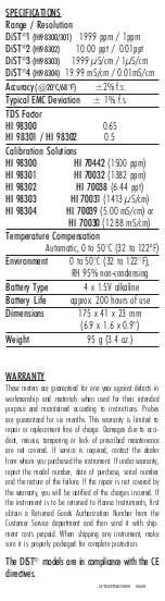 Предварительный просмотр 4 страницы Hanna Instruments DiST 3 User Manual