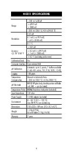 Preview for 6 page of Hanna Instruments HI 2221 Instruction Manual