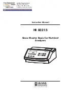 Preview for 1 page of Hanna Instruments HI 83215 Instruction Manual