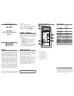 Preview for 1 page of Hanna Instruments HI 8731 Instruction Manual