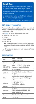 Preview for 2 page of Hanna Instruments HI96752 User Manual