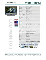 Hanns.G HG281DJ Specification Sheet preview