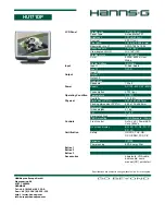 Hanns.G HU171DP Specifications preview