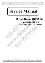 Предварительный просмотр 1 страницы HannStar HW191A Service Manual