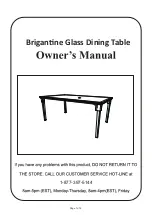 Preview for 2 page of Hanover Brigantine Dining Table Owner'S Manual