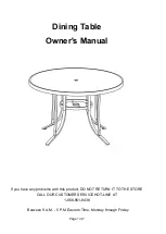 Предварительный просмотр 9 страницы Hanover High Dining Table Owner'S Manual