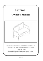 Preview for 3 page of Hanover Loveseat Owner'S Manual