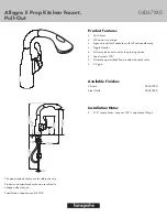 Hans Grohe Allegro E Prep Kitchen Faucet Pull-Out 04067XX0 Specification Sheet предпросмотр