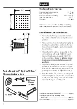 Preview for 2 page of Hans Grohe AXOR Starck 28491 1 Series Installation/User Instructions/Warranty