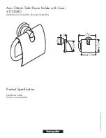 Предварительный просмотр 1 страницы Hans Grohe Citterio Toilet Paper Holder with Cover 41738XX0 Specification Sheet