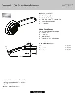 Hans Grohe Croma E 100 3-Jet Handshower 04073XX0 Specification Sheet preview