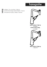 Hans Grohe Metris Select 1-Spray 14884 Series Installation/User Instructions/Warranty preview