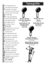 Preview for 1 page of Hans Grohe Pulsify 105 3jet Activation EcoSmart 24101 Series Assembly Instructions Manual