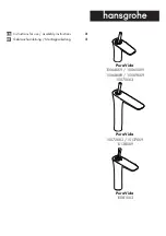 Предварительный просмотр 1 страницы Hans Grohe PuraVida 15064XX9 Instructions For Use/Assembly Instructions