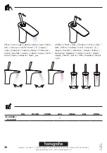 Предварительный просмотр 20 страницы Hans Grohe PuraVida 15132000 Instructions For Use/Assembly Instructions