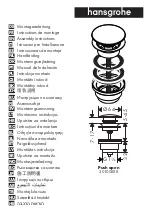 Hans Grohe Push open 50100 Series Assembly Instructions предпросмотр