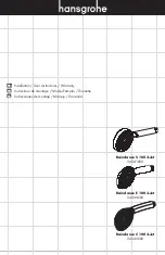Hans Grohe Raindance C 100 3-Jet 04345 0 Series Installation/User Instructions/Warranty preview