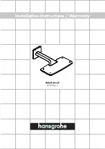 Preview for 1 page of Hans Grohe Raindance E 27372 1 Series Installation Instructions / Warranty